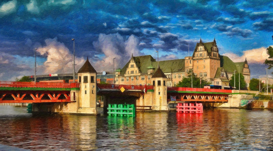 Stettin Bridge - POL890431 Painting by Dean Wittle