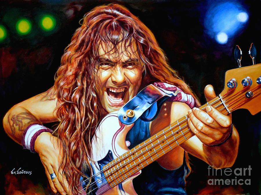 Steve Harris Iron Maiden Painting By Spiros Soutsos