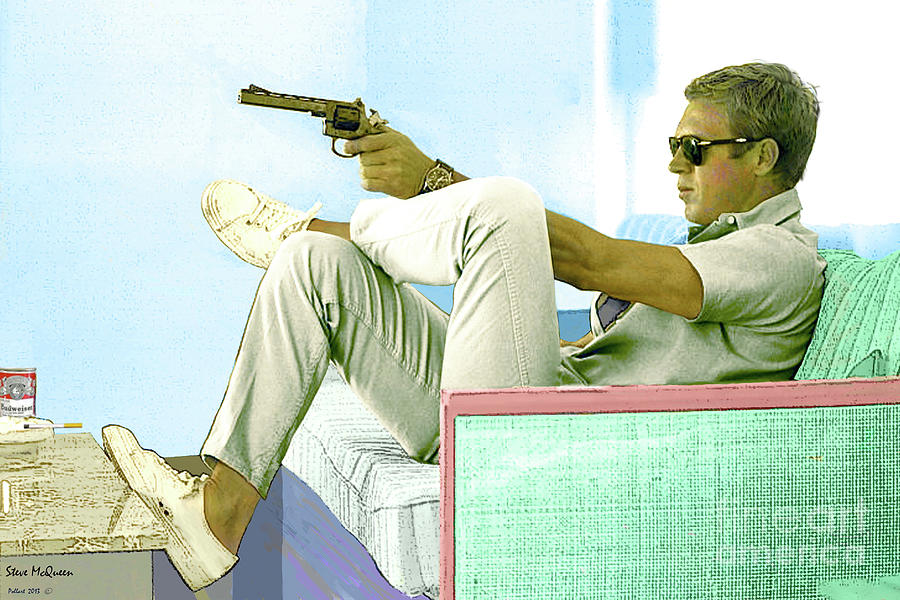 Steve Mcqueen Mixed Media - Steve McQueen, Colt revolver, Palm Springs, CA by Thomas Pollart Steve Mcqueen Mixed Media - Steve McQueen, Colt revolver, Palm Springs, CA by Thomas Pollart