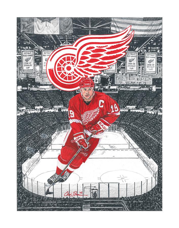 Steve Yzerman Stevie Y Detroit Red Wings Poster - Norman James
