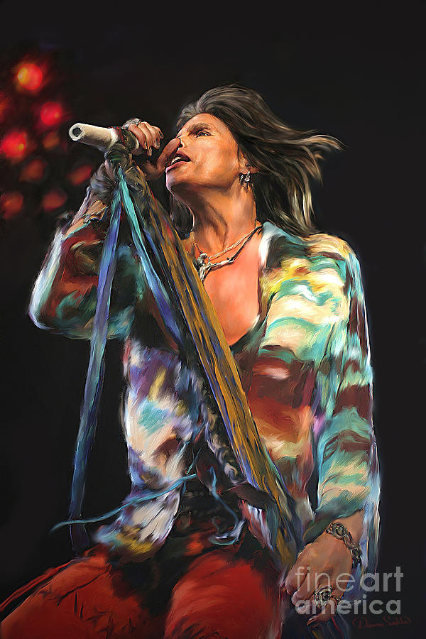 Music Mixed Media - Steven Tyler 01 by Dawn Serkin Music Mixed Media - Steven Tyler 01 by Dawn Serkin