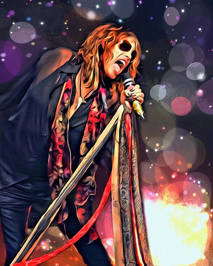 Steven Tyler Digital Art by Scott Wallace