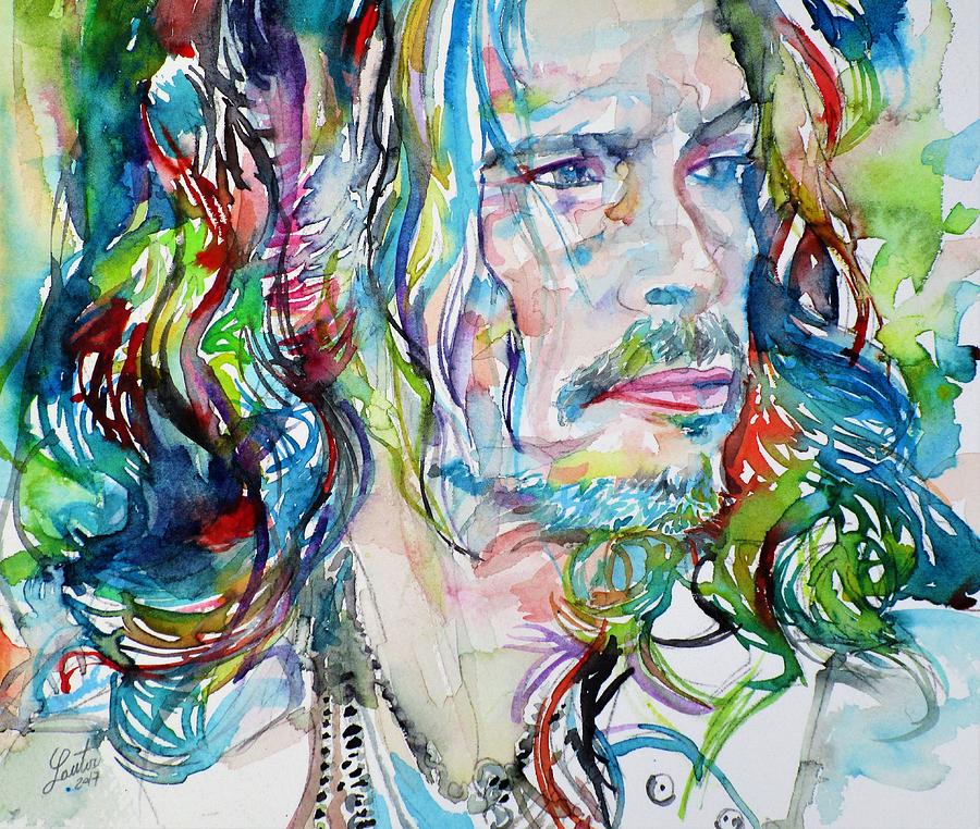 STEVEN TYLER - watercolor portrait Painting by Fabrizio Cassetta