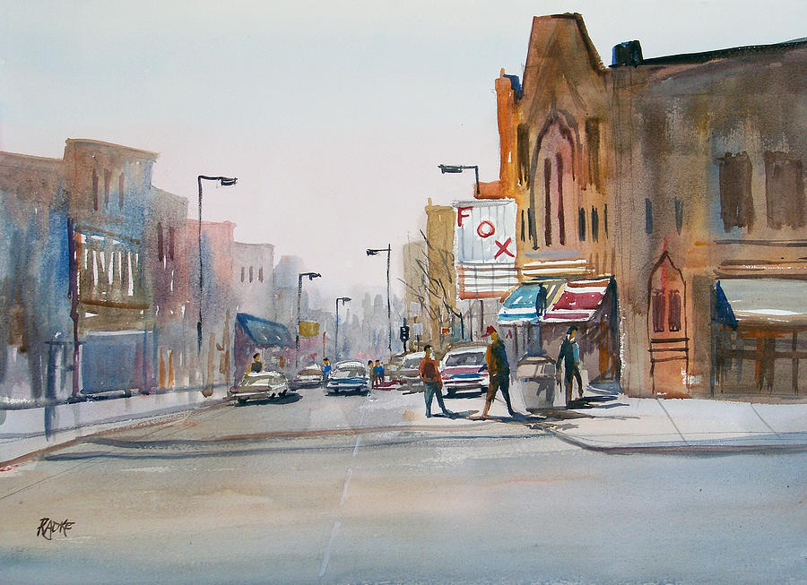 Stevens Point - Downtown Painting by Ryan Radke