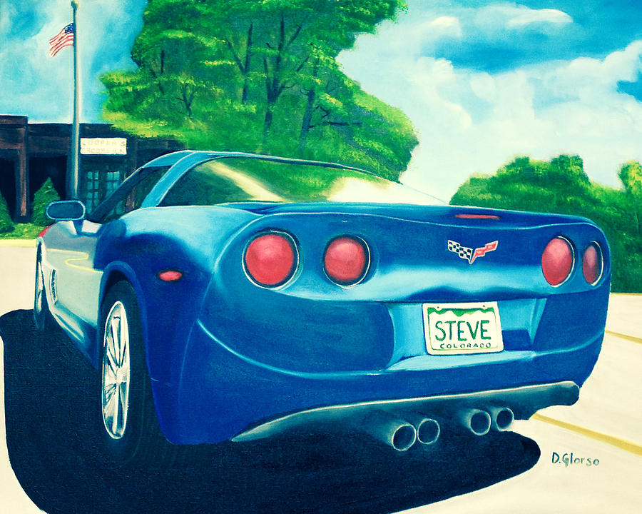 Steves Corvette Painting by Dean Glorso
