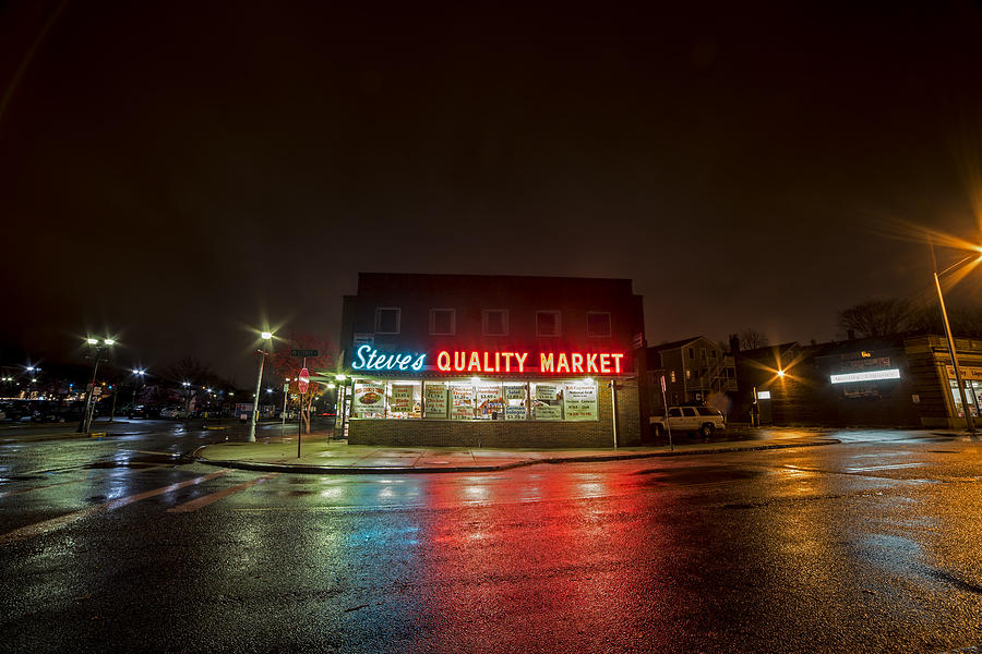 Steves Quality Market Downtown Salem MA Massachusetts Reflection Photograph by Toby McGuire