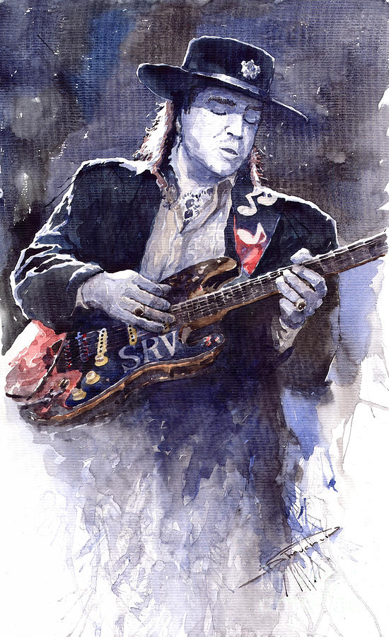 Guitarist Painting - Stevie Ray Vaughan 1 by Yuriy Shevchuk