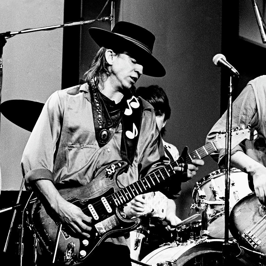 Stevie Ray Vaughan Photograph - Stevie Ray Vaughan 3 1984 bw by Chris Walter