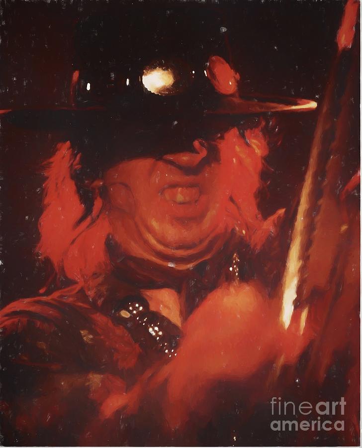 Stevie Ray Vaughan Painting Photograph by Concert Photos