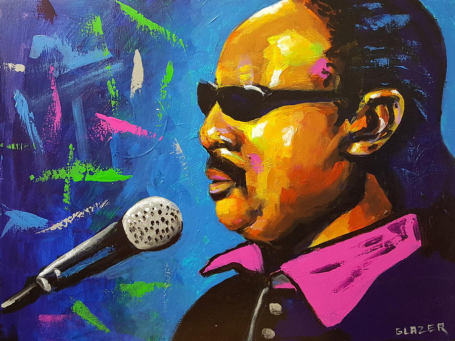 Stevie Wonder Painting by Stuart Glazer