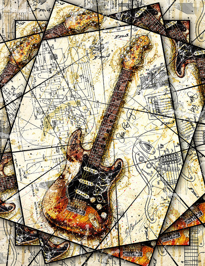 Stevies Guitar V2 Digital Art by Gary Bodnar