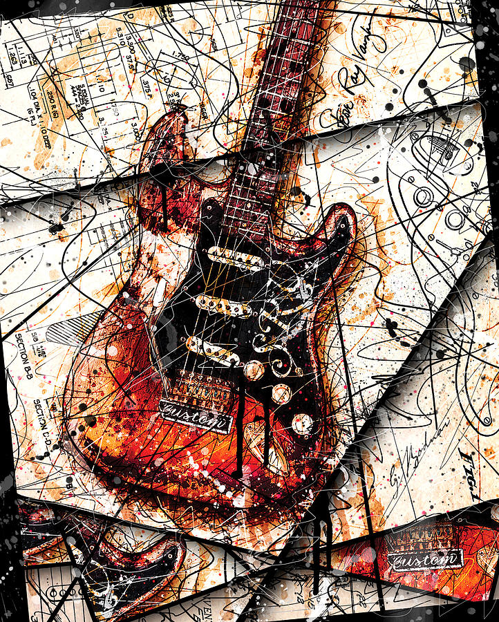 Stevies Guitar V4 Digital Art by Gary Bodnar