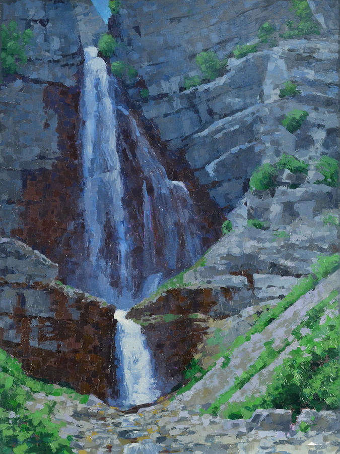 Stewart Falls Painting by Stephen Bartholomew