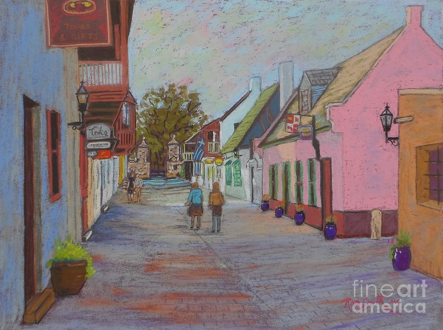 St.George St.,St. Augustine ,Fla. Pastel by Rae  Smith