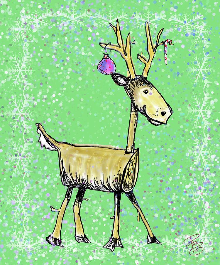 Stick deer Digital Art by Debra Baldwin