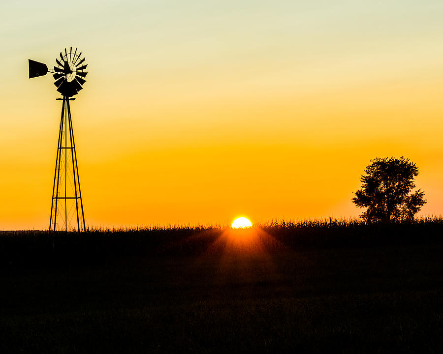 Still Country Sunset Silhouette Photograph by Chris Bordeleau