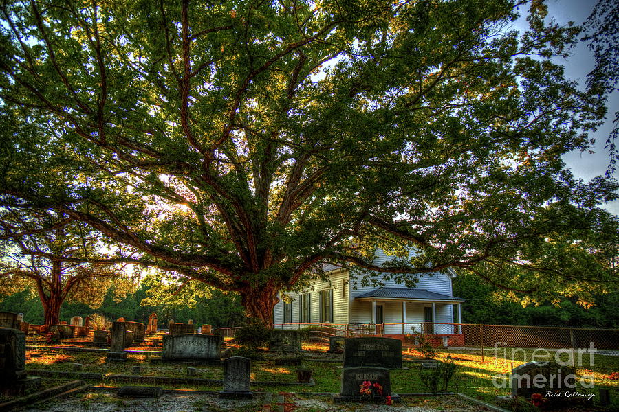 Still Faithful God Bethany Presbyterian Church The Old Oak Tree Greene County Georgia Art Photograph by Reid Callaway