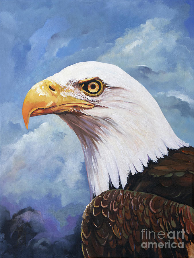 Eagle Painting - Still Free by J W Baker