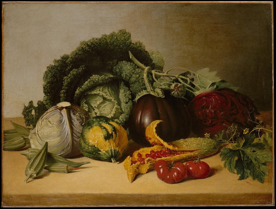 Still Life Balsam Apple and Vegetables Painting by Celestial Images
