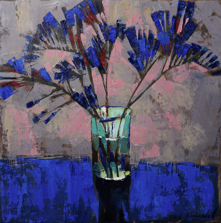 Still life. Blue crystal. Painting by Anastasija Kraineva