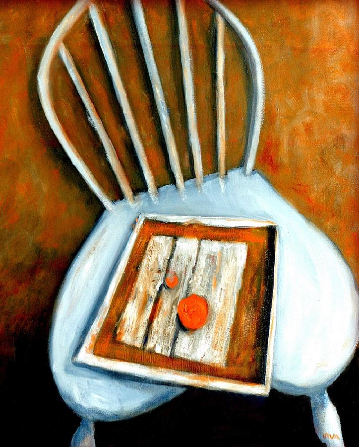 Still Life - Chair with Fruit Painting by VIVA Anderson