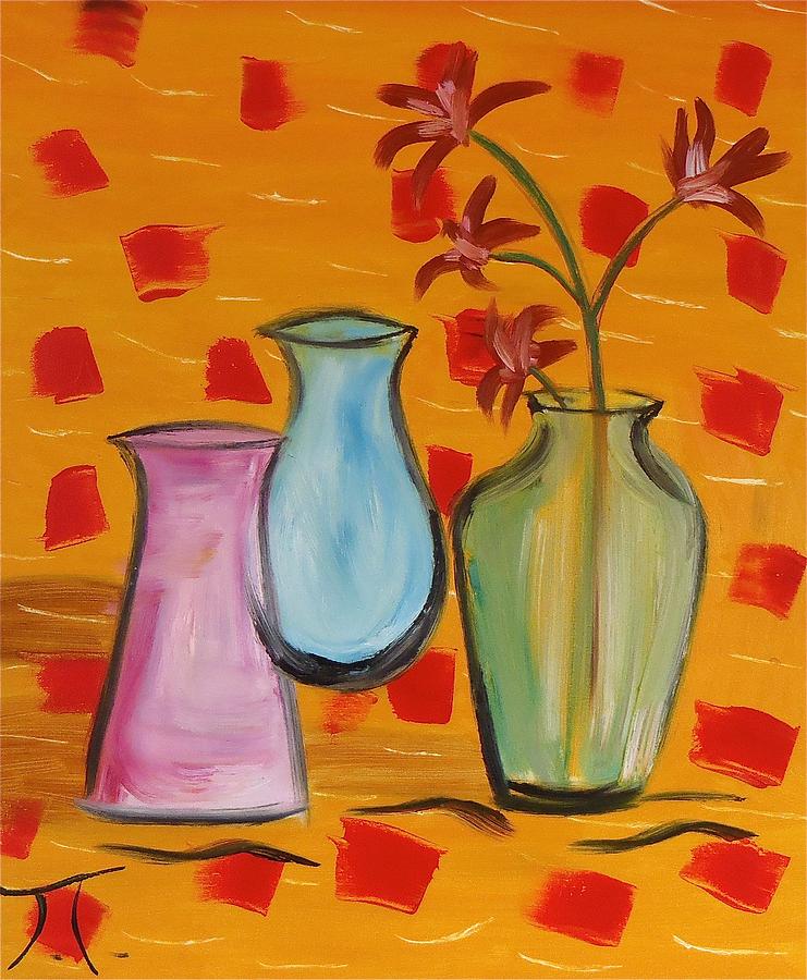 Still Life Glass Jars and Flowers Painting by Troy Thomas - Fine Art ...