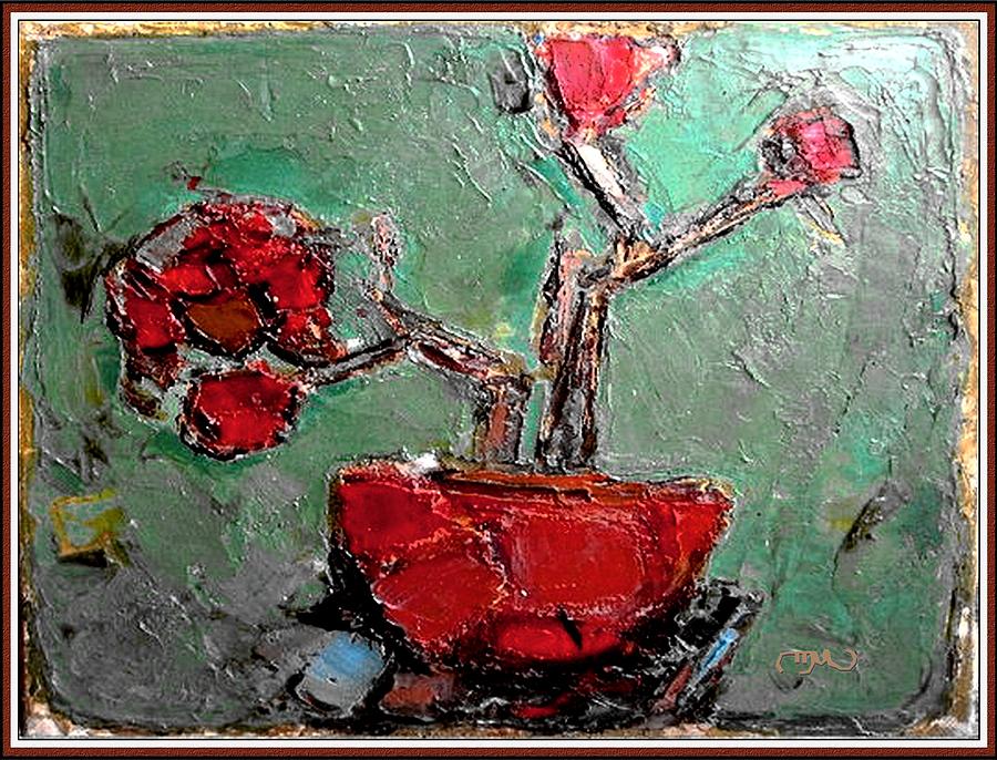 Still Life Painting - still life in red SLIR2 by Pemaro