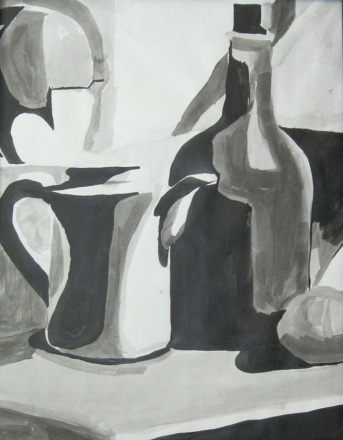 Still Life Ink Washes Painting by Carrie Maurer