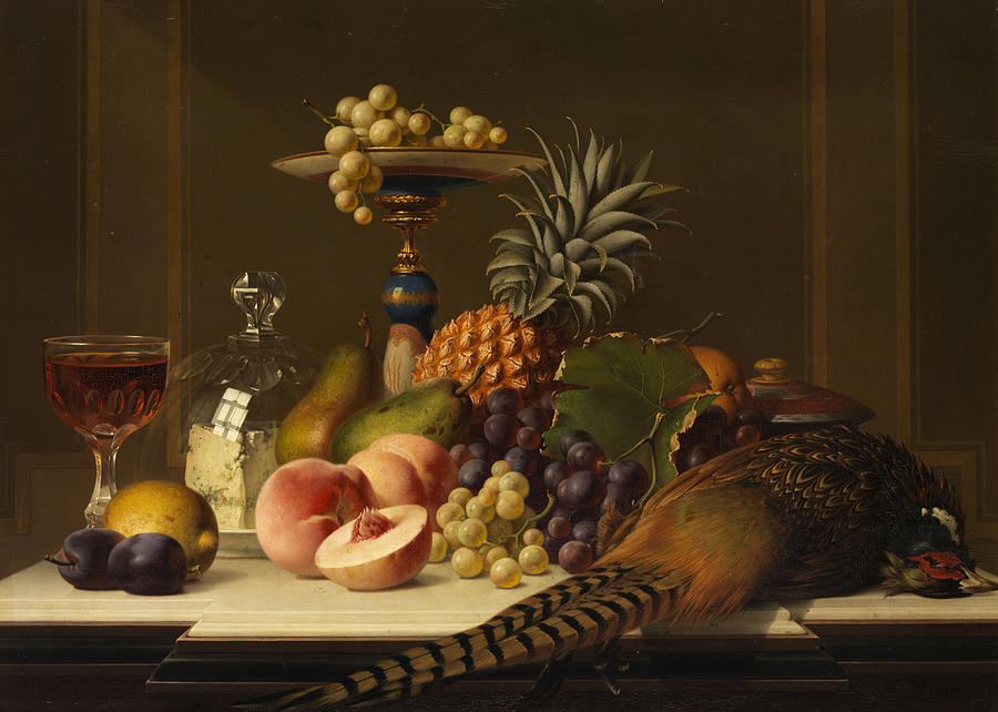 Fruits Painting - Still Life by Johann Wilhelm Preyer Fruits Painting - Still Life by Johann Wilhelm Preyer