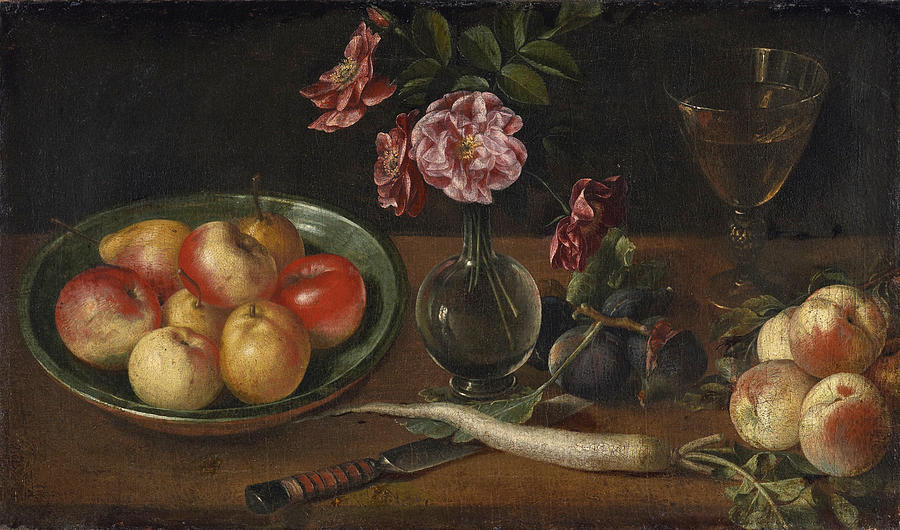 Still life of a plate of apples Painting by Attributed to Joseph Plepp