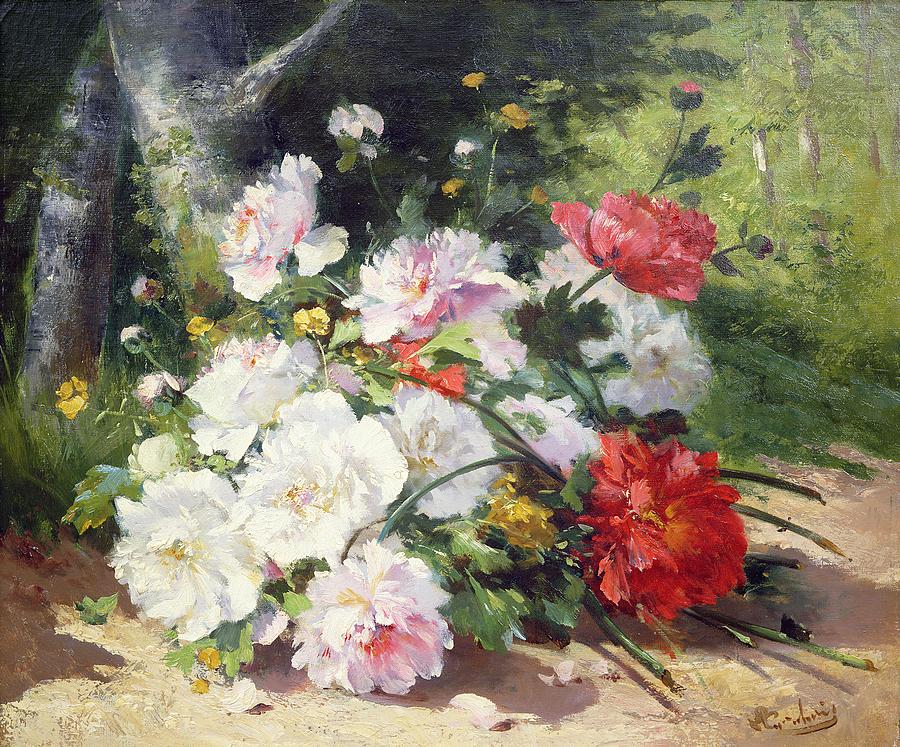 Flower Painting - Still Life of Flowers by Eugene Henri Cauchois
