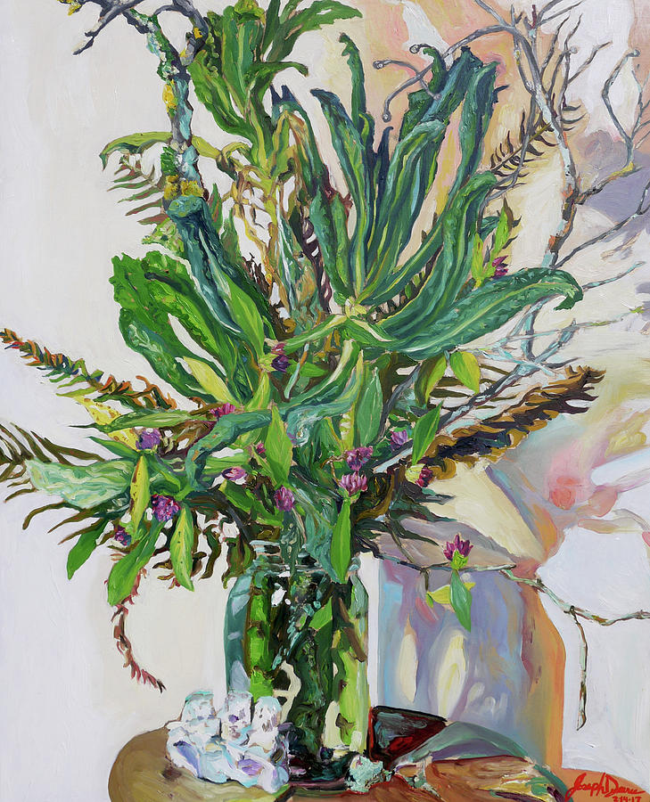 Still Life of Kale, Fallen Twigs and Other Things that Survived The Storm Painting by Joseph Demaree