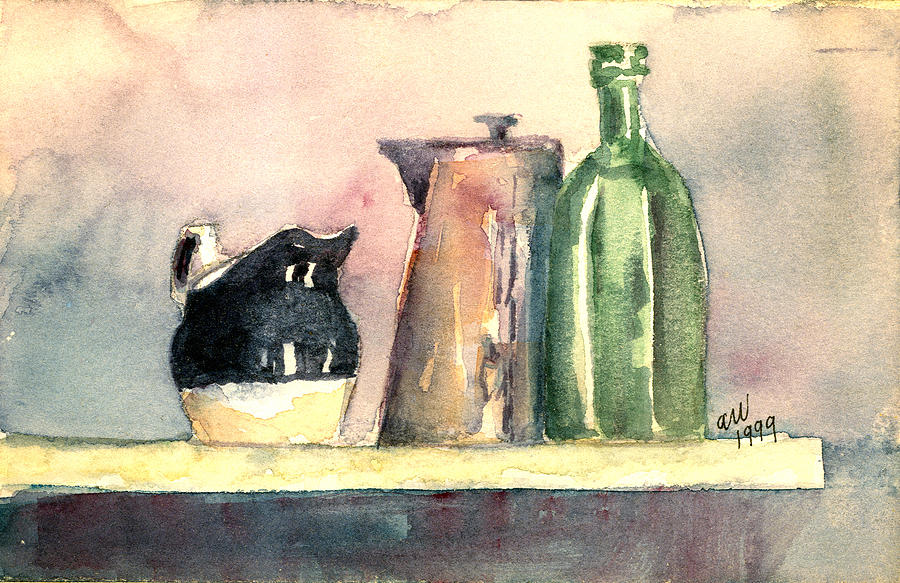 Still Life On A Shelf Painting by Arline Wagner