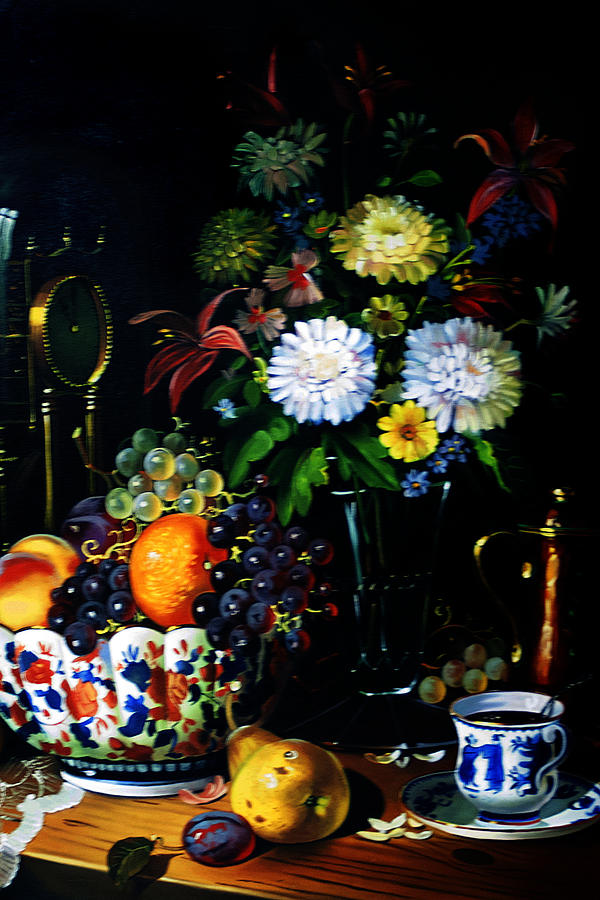 Fruit Painting - Still-life on the table by Michael Pancito