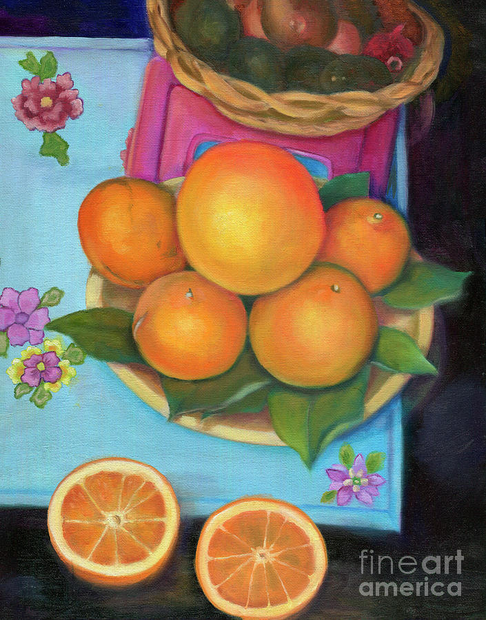 Still Life Oranges and Grapefruit Painting by Marlene Book