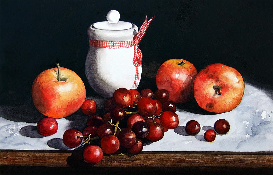 Still Life Preserve Pot and Fruit Painting by Paul Dene Marlor
