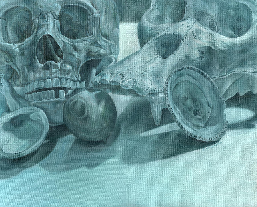 Skull Painting - Still Life Skulls by Daniel Ayala