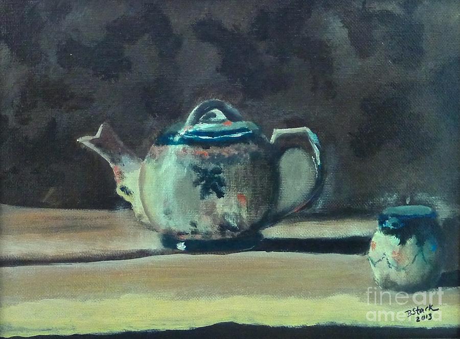 Still Life Teapot and Sugar Bowl Painting by Barrie Stark