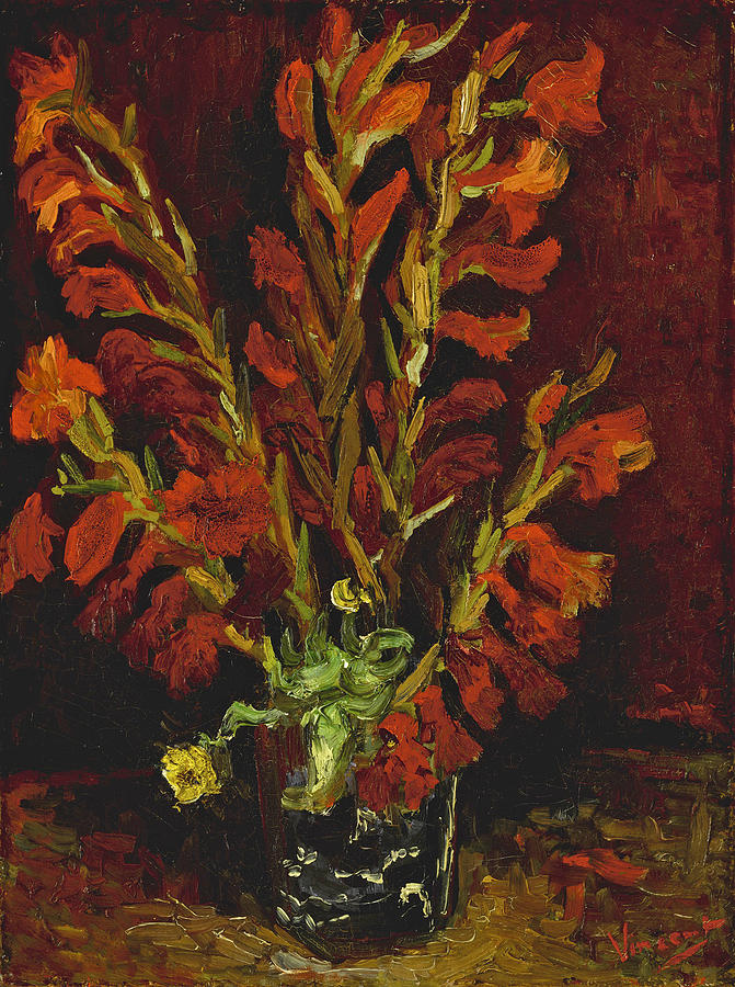 Still Life. Vase with Gladioli Painting by Vincent van Gogh