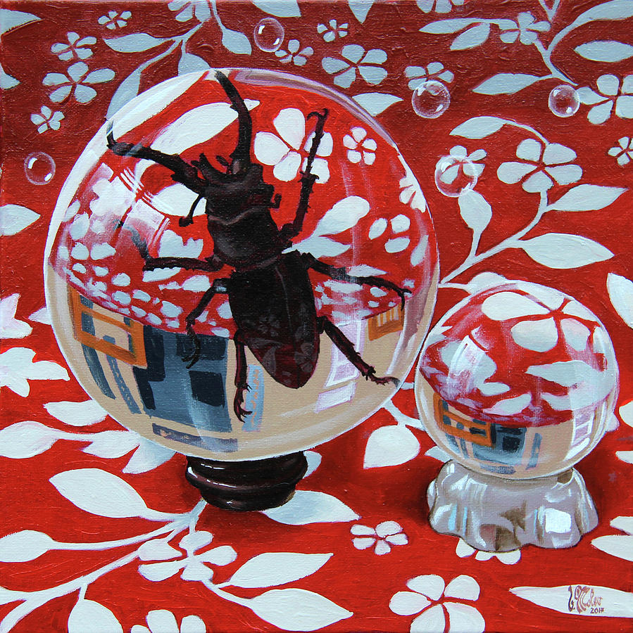 Still life with a beetle Painting by Victor Molev