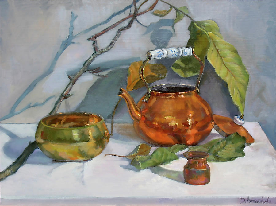 Still Life With A Copper Kettle Painting by Dominique Amendola