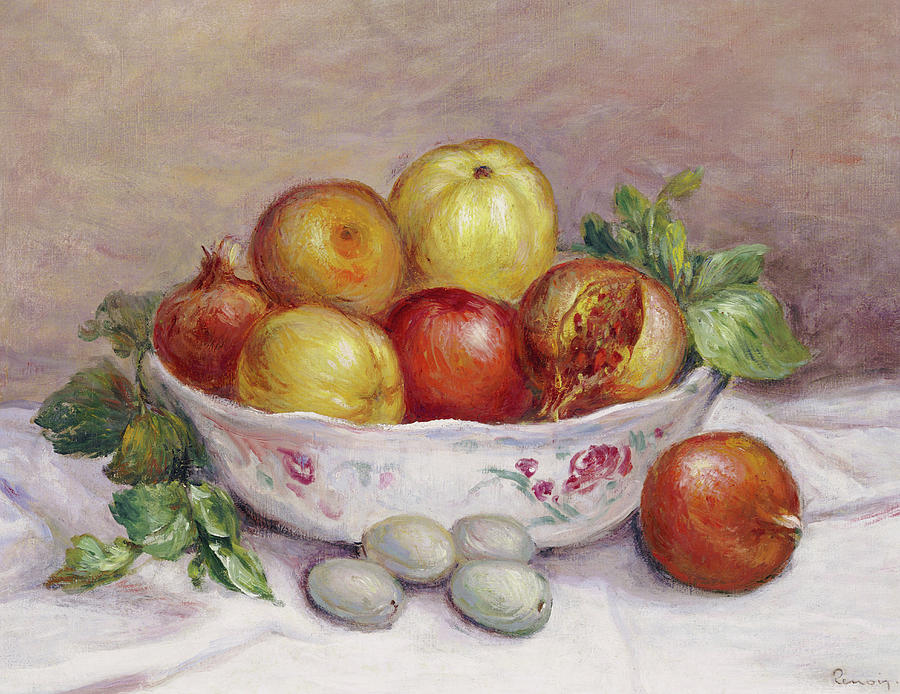 Pierre Auguste Renoir Painting - Still Life with a Pomegranate by Pierre Auguste Renoir