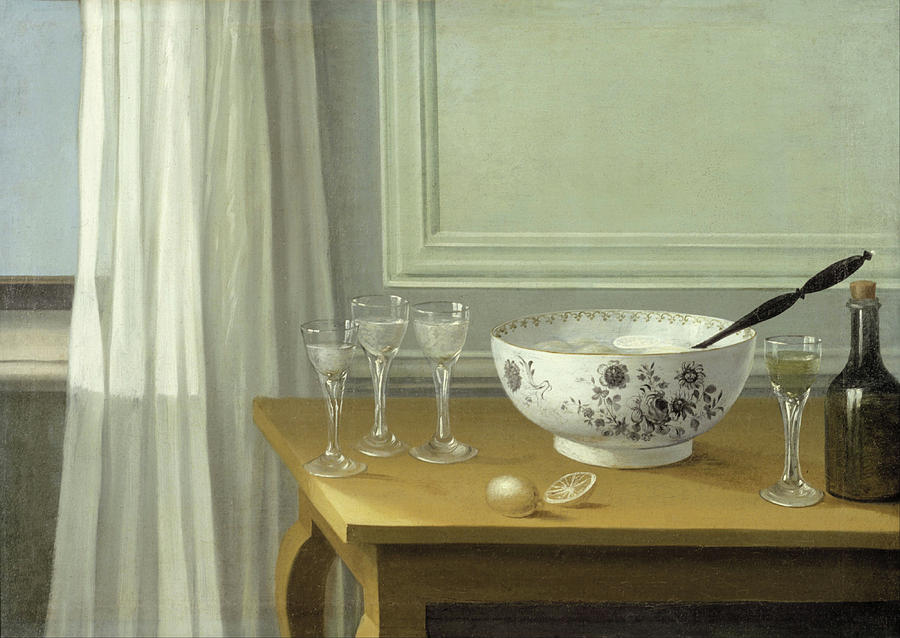 Still Life with a Punch Bowl Painting by Nils Schillmark