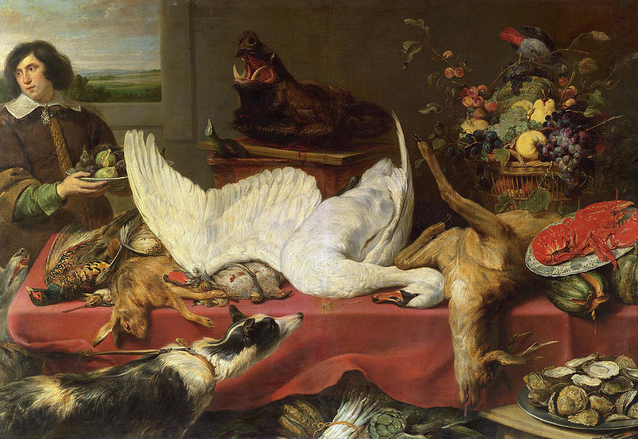 Still life with a Swan Painting by Frans Snyders