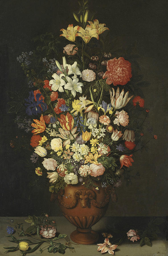 Still Life with a Vase of Flowers Painting by Ambrosius Bosschaert