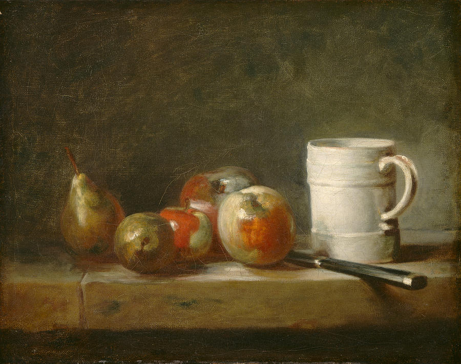 Still Life with a White Mug  Painting by Jean-Simeon Chardin