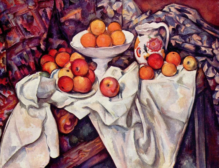 Still Life With Apples and Oranges Painting by Paul Cezanne