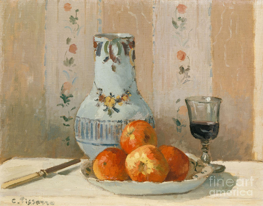 Still Life with Apples and Pitcher, 1872  Painting by Camille Pissarro