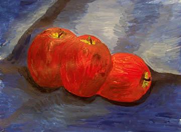 Three Apples Painting - Still Life With Apples by Caroline Lifshey Three Apples Painting - Still Life With Apples by Caroline Lifshey