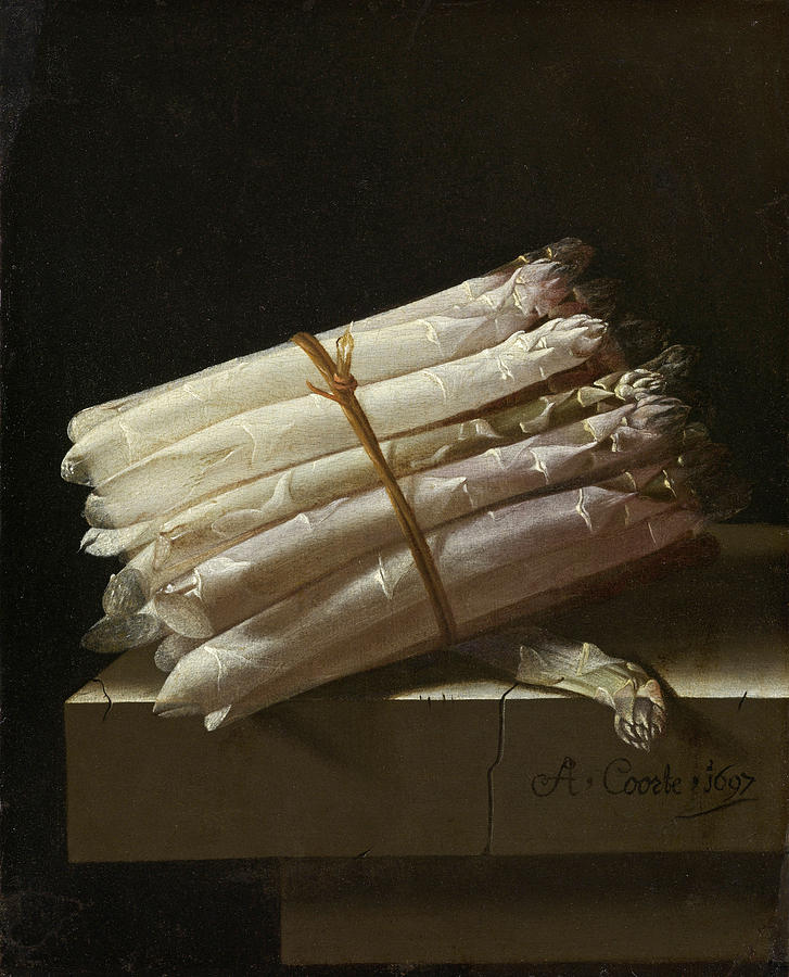 Adriaen Coorte Painting - Still Life with Asparagus by Adriaen Coorte